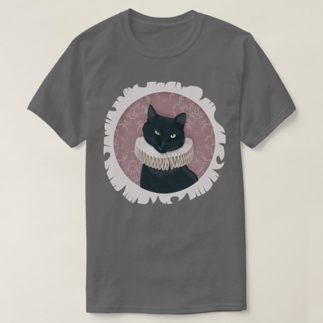 Camiseta Retrato de gato renacentista (Diseño del anverso)