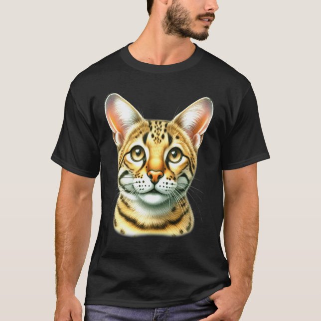 Camiseta Retrato de gato Savannah (Anverso)