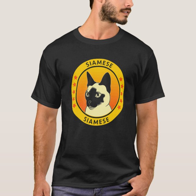 Camiseta Retrato de gato siamés (Anverso)