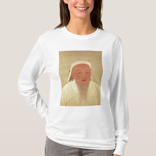 Camiseta Retrato de Genghis Khan, Mongol Khan (Anverso)