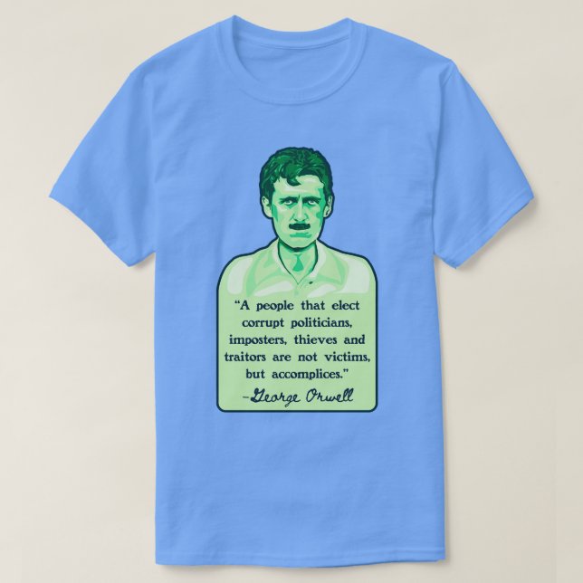 Camiseta Retrato de George Orwell y presupuesto 2 (Diseño del anverso)