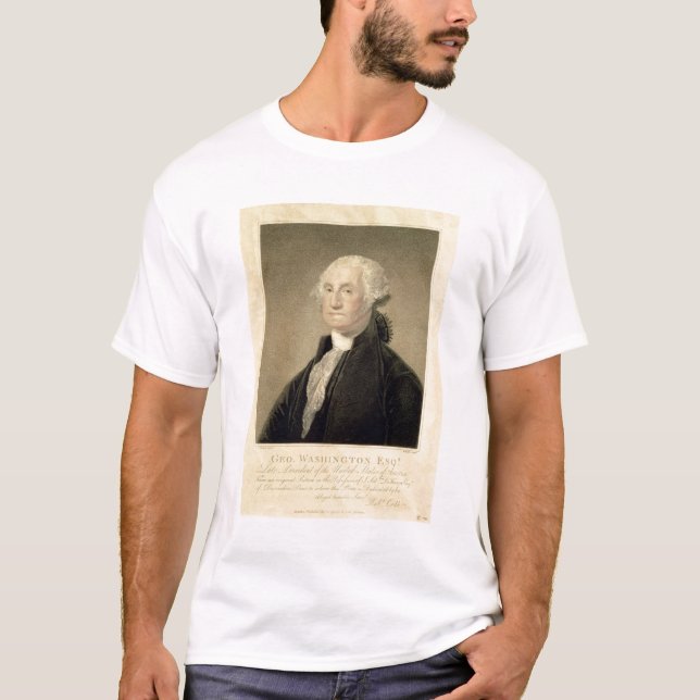 Camiseta Retrato de George Washington, grabado por (Anverso)