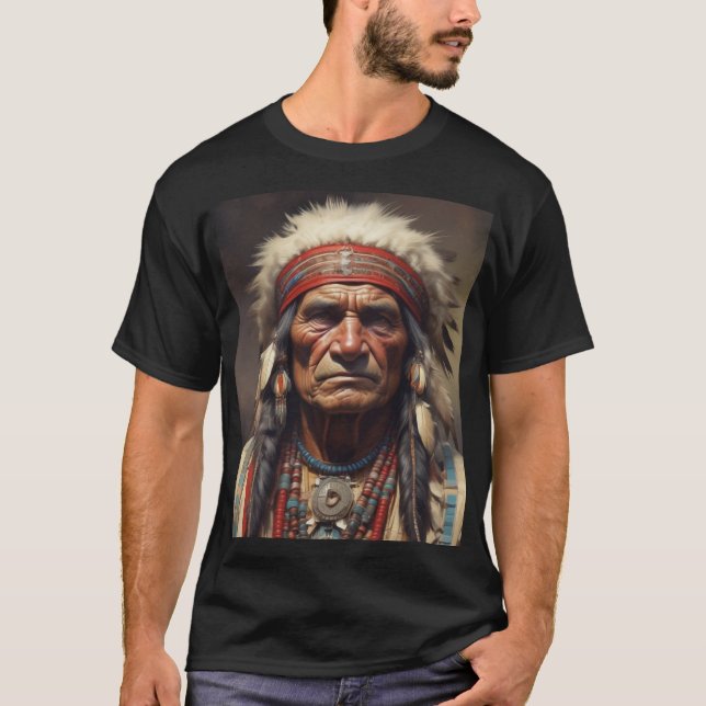 Camiseta Retrato de Geronimo Jefe de la India (Anverso)