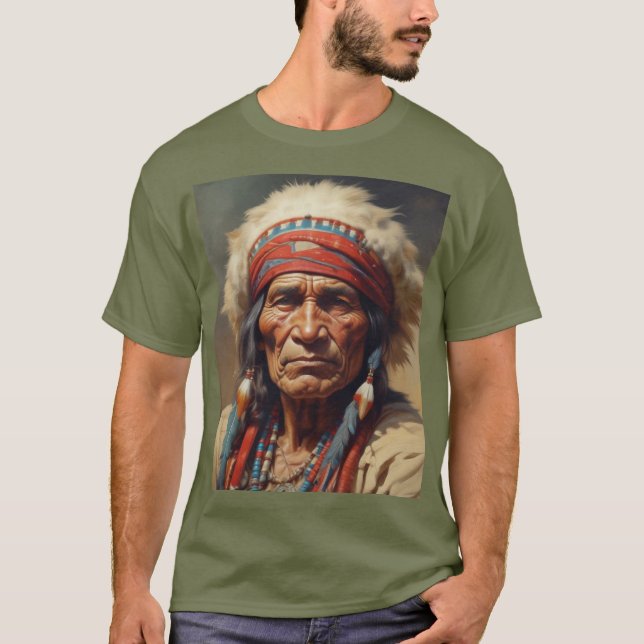 Camiseta Retrato de Geronimo Jefe de la India (Anverso)