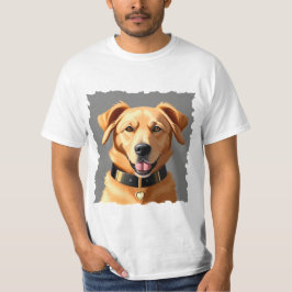 Camiseta Retrato de Golden Retriever con collar negro