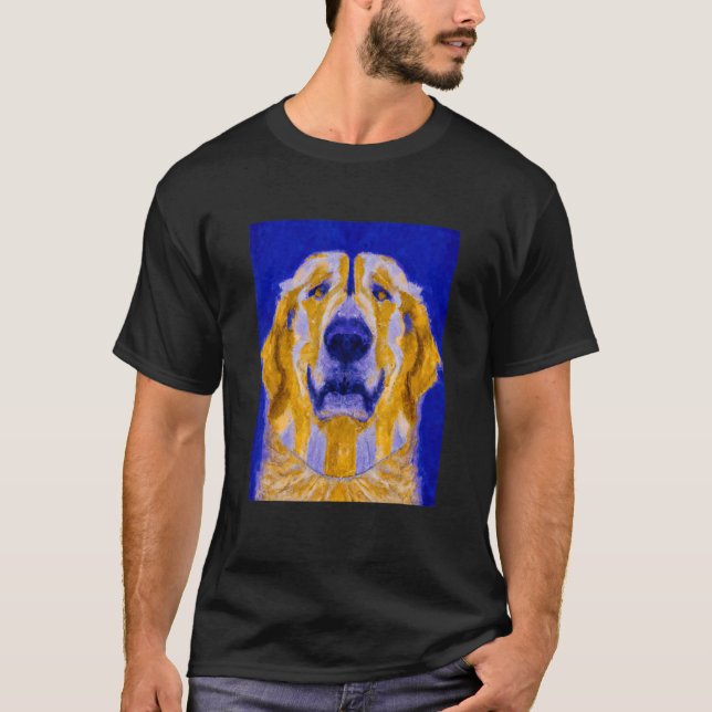 Camiseta Retrato de Golden Retriever Cubism Art (Anverso)