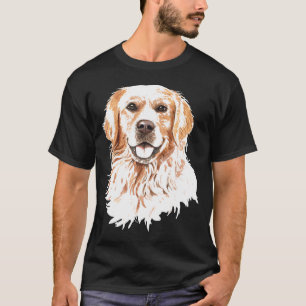 Camiseta Retrato de Golden Retriever Cute Puppy acuarela