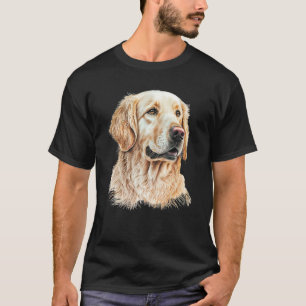 Camiseta Retrato de Golden Retriever dibujó a los amantes d