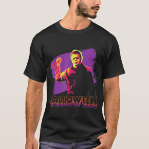 Camiseta Retrato de Halloween Michael Myers Neon