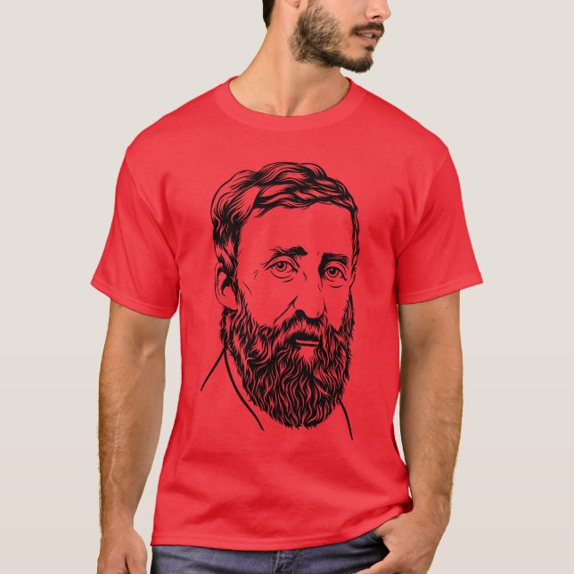 Camiseta Retrato de Henry David Thoreau (Anverso)