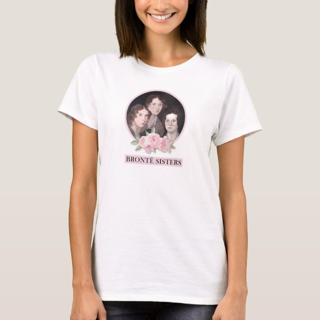 Camiseta Retrato de hermanas bronce con rosas rosas rosas (Anverso)