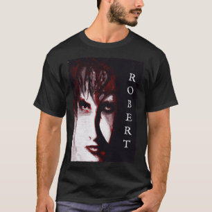Camiseta Retrato de hombre de música gótica post punk arte