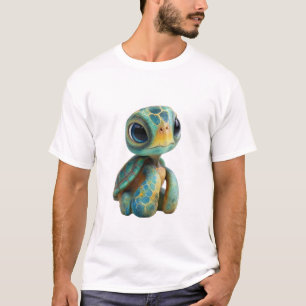Camiseta Retrato de hombre de tortuga marina estilizada CGI