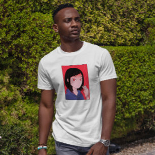 Camiseta Retrato de humo de Anime Chica