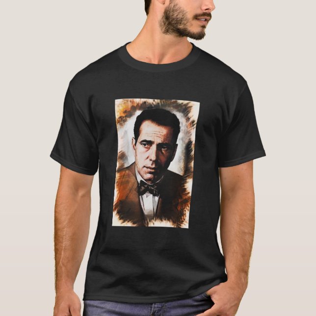 Camiseta Retrato de Humphrey Bogart Classic (Anverso)