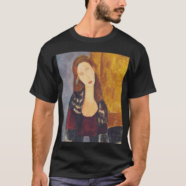 Camiseta Retrato de Jeanne Hebuterne de Amedeo Modigliani (Anverso)