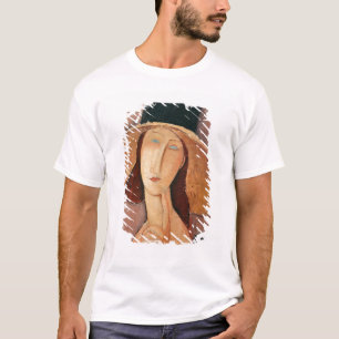 Camiseta Retrato de Jeanne Hebuterne en un gorra grande