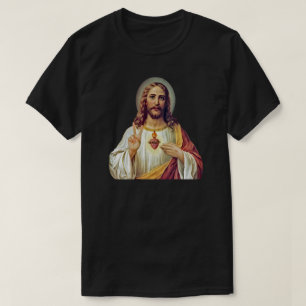 Camiseta Retrato de Jesús con el signo de la paz del Sagrad