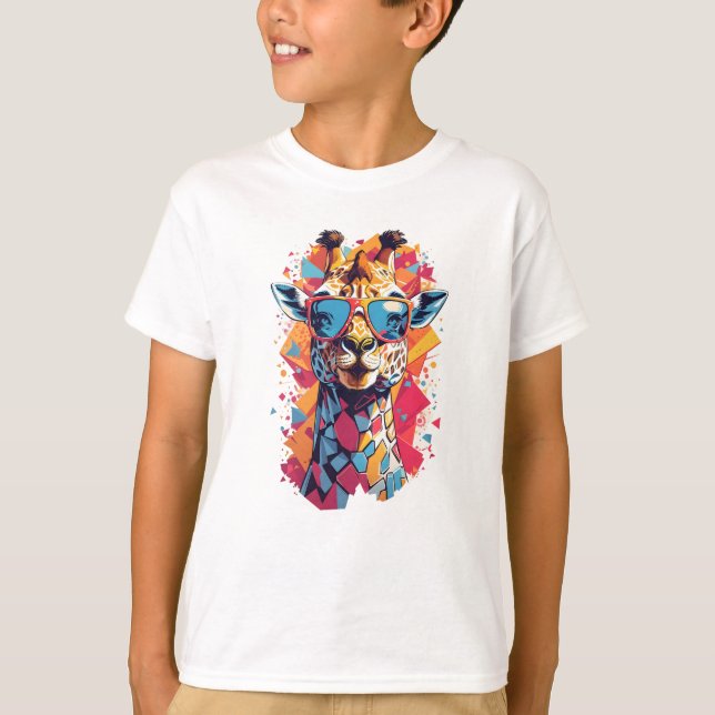 Camiseta Retrato de jirafa al estilo graffiti-58567 (Anverso)