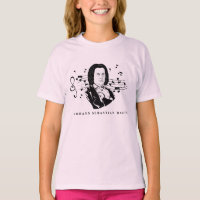 Retrato de Johann Sebastian Bach y busto con notas