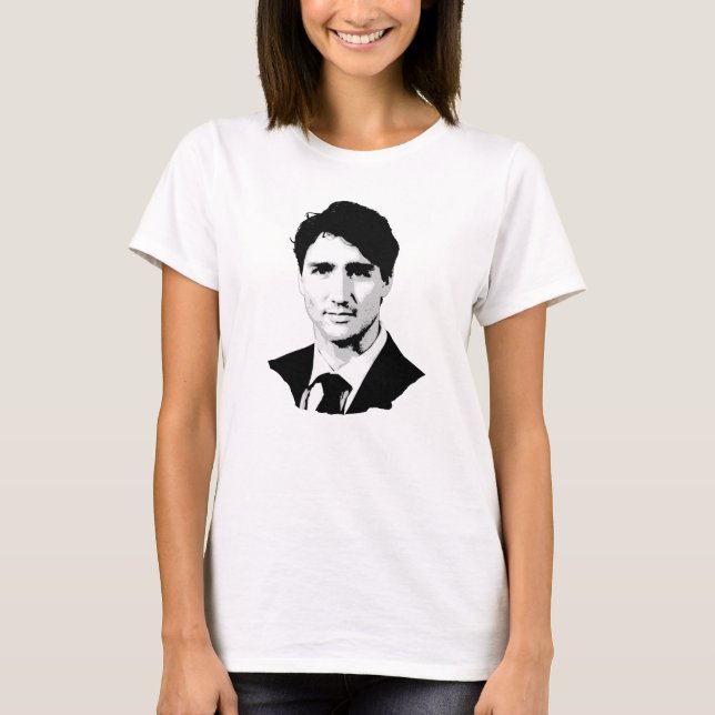 Camiseta Retrato de Justin Trudeau (Anverso)
