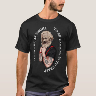 Camiseta Retrato de Karl Marx Pop Art Revolución Tatuaje Vi