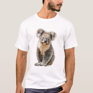 Camiseta Retrato de Koala Esponjoso Pelo Gris Grizzly Hombr