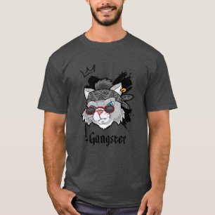 Camiseta Retrato de la calle Gangster Cat