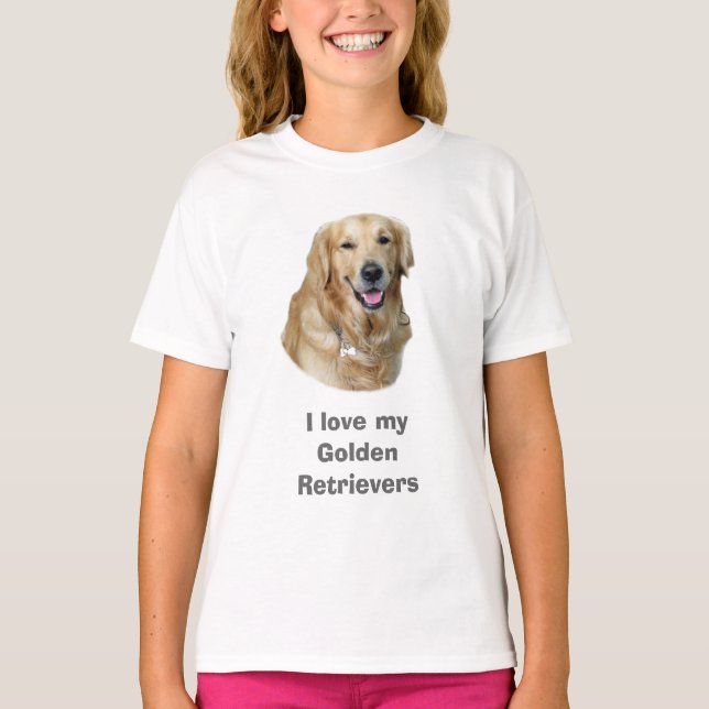 Camiseta Retrato de la foto del perro del golden retriever (Anverso)