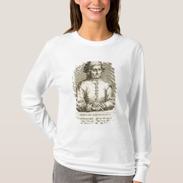 Camiseta Retrato de la placa 3 de Hieronymus Bosch (Anverso)