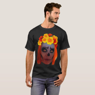 Camiseta Retrato de la reina naranja de Halloween