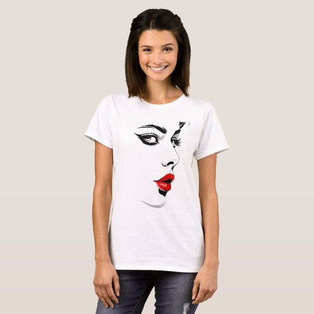 Camiseta Retrato de labios Crimson Noir (Anverso completo)