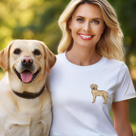 Camiseta Retrato de Labrador Retriever Artístico Amarillo L