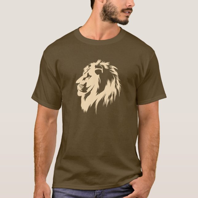 Camiseta Retrato de león (arena) (Anverso)