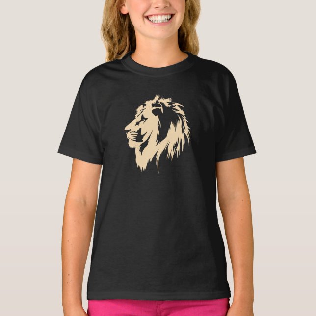 Camiseta Retrato de león (arena) (Anverso)