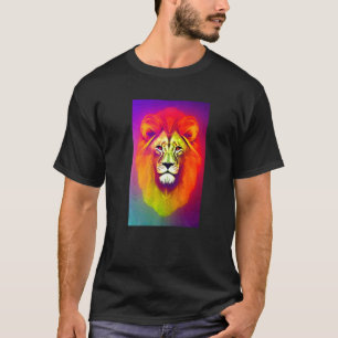 Camiseta Retrato de León Astral Psicodélico Cósmico Trippy