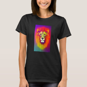 Camiseta Retrato de León Astral Psicodélico Cósmico Trippy