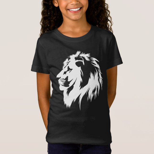 Camiseta Retrato de león (blanco) (Anverso)