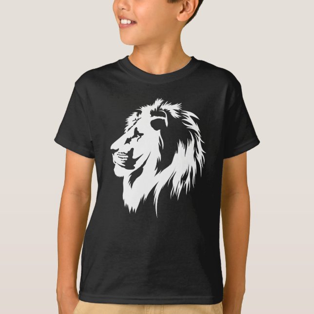 Camiseta Retrato de león (blanco) (Anverso)