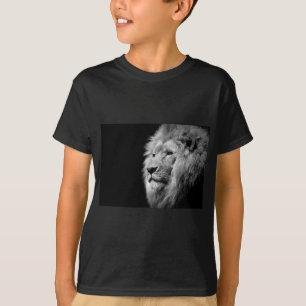 Camiseta Retrato de León Blanco Negro - Fotografía animal