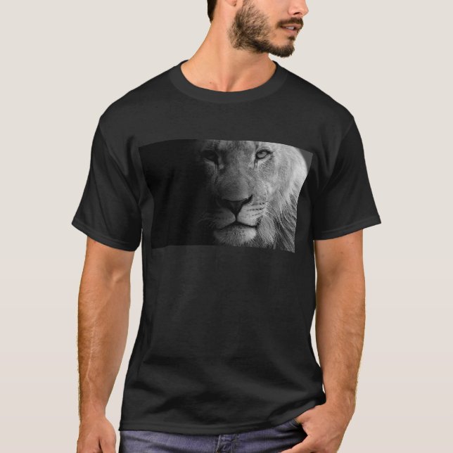 Camiseta Retrato de León sobre Liderazgo Motivador en Blanc (Anverso)