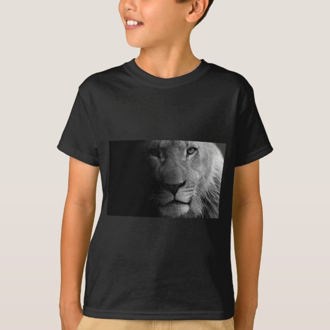 Camiseta Retrato de León sobre Liderazgo Motivador en Blanc (Anverso)