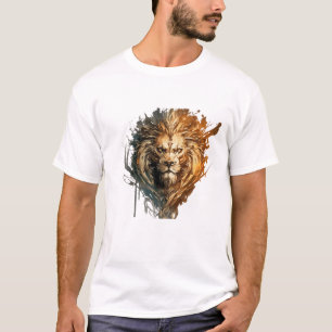 Camiseta Retrato de leones pintura animal vida silvestre al
