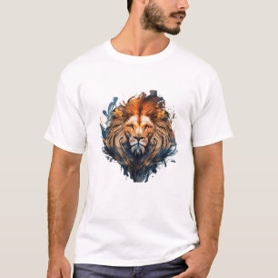 Camiseta Retrato de leones pintura animal vida silvestre al