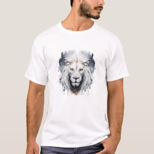 Camiseta Retrato de leones pintura animal vida silvestre al