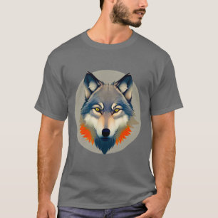Camiseta Retrato de lobo con detalles artísticos vibrantes