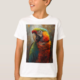 Camiseta Retrato de loro artístico - Pintura de aceite vibr
