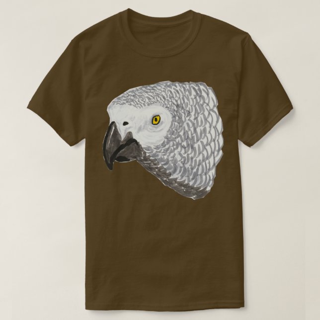 Camiseta Retrato de loro gris africano (Diseño del anverso)