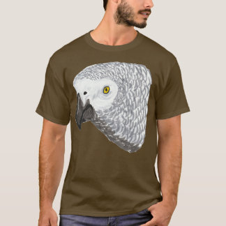 Camiseta Retrato de loro gris africano