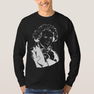 Camiseta Retrato de Ludwig van Beethoven Pianistas Toca el 